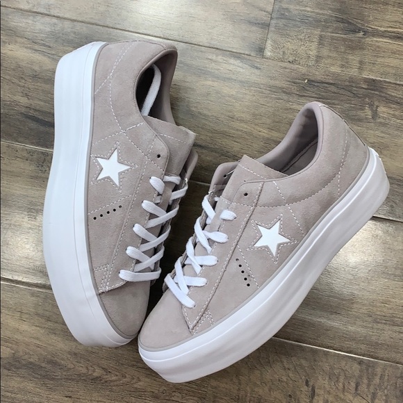 converse one star platform grey